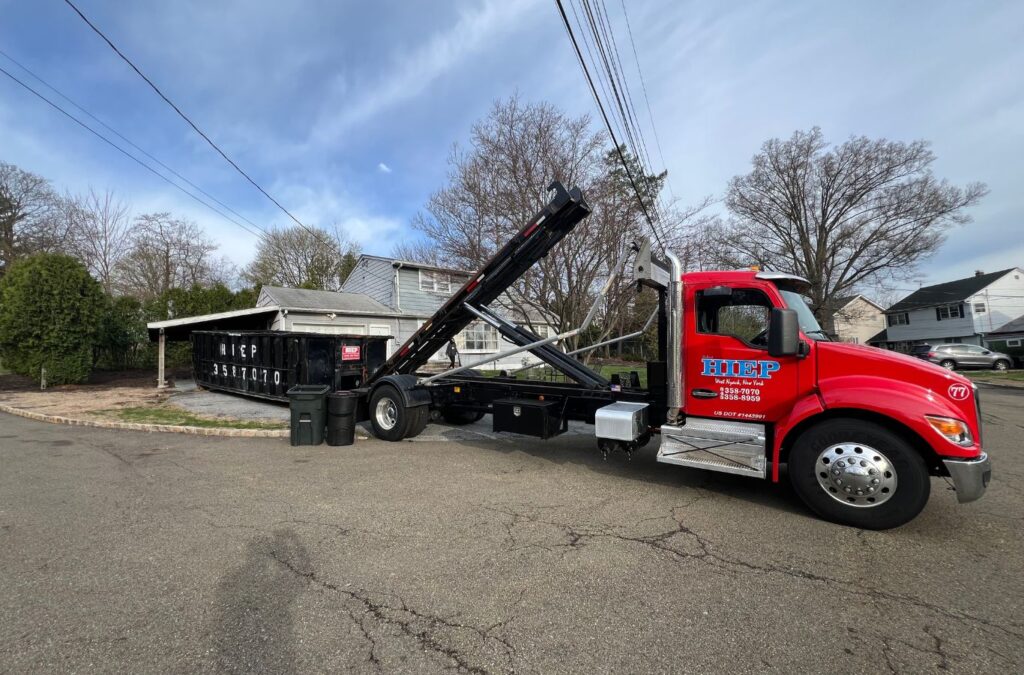 A Hiep Sanitation expert meeting a project manager in Teaneck, NJ, showcasing responsive and reliable construction waste services. Construction Dumpster Rental near me.